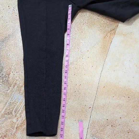 Anne Klein | Charcoal Grey Thick Cropped Leggings Viscose Blend Size L - Picture 5 of 15